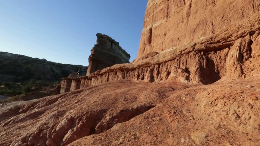 Rocky cliffs of a canyon on a sunny day