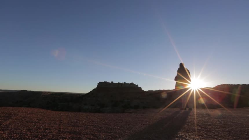 A person staring off at the horizon
