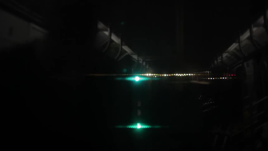 A train in a dark tunnel