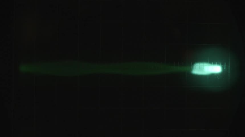 A light bounces back and forth rapidly