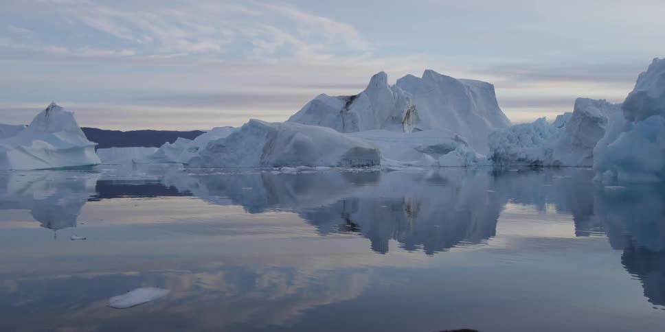 An icy field of icebergs