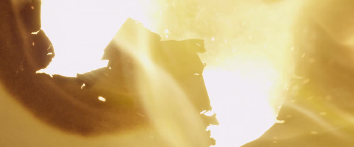 A material burns up and is consumed by flames