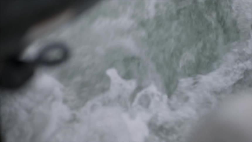 Water rushes down a stream