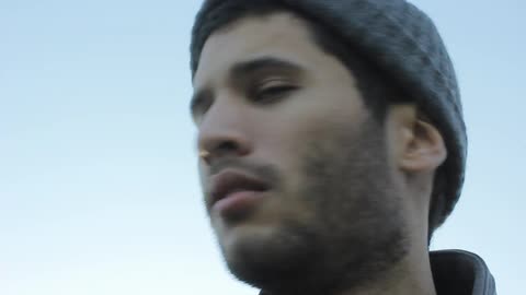 A man looks around