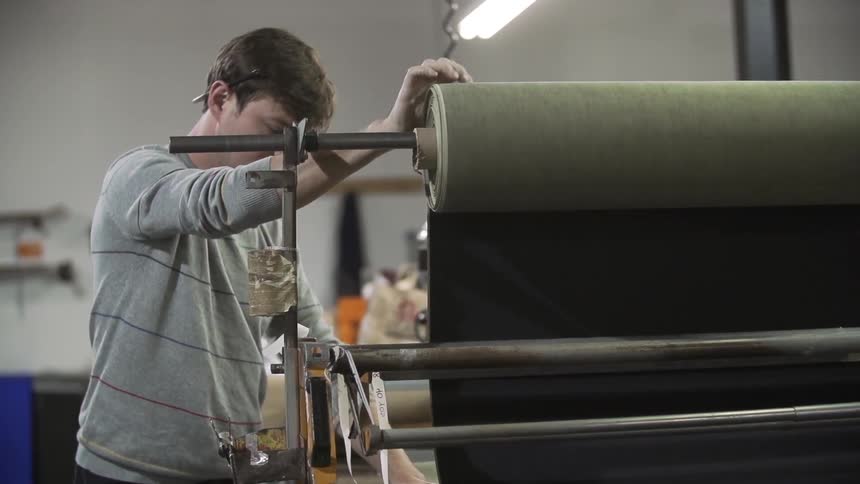 A person working in a textile factory