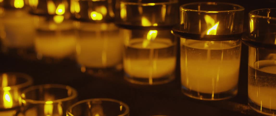 A wall of candles