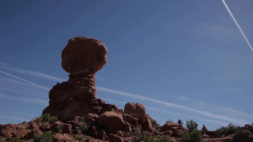 Strange rock formation against the blue sky