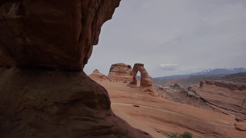 A large canyon region with smooth areas and rough and rocky areas