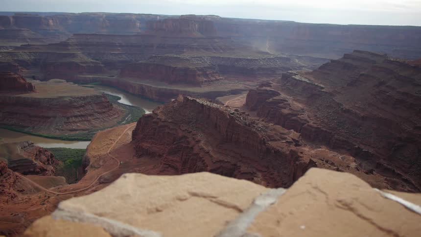 Camera rises over grand canyon