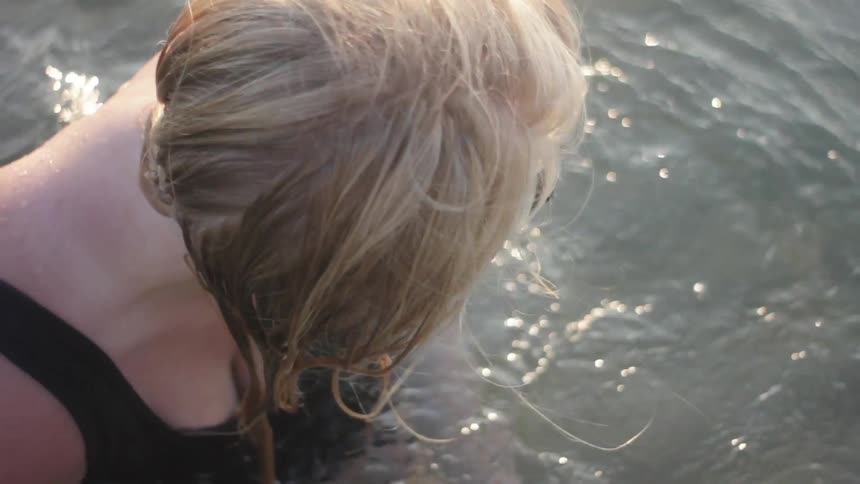 A person standing in water