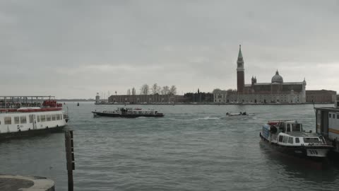 A boat floating past