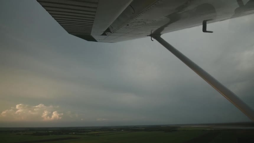 View from an airplane soaring in the sky