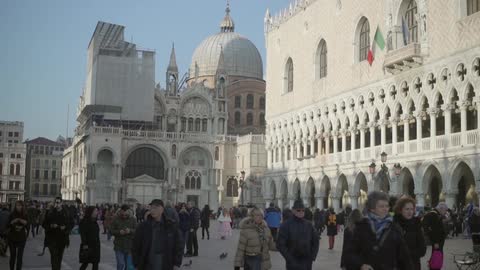 A busy city square