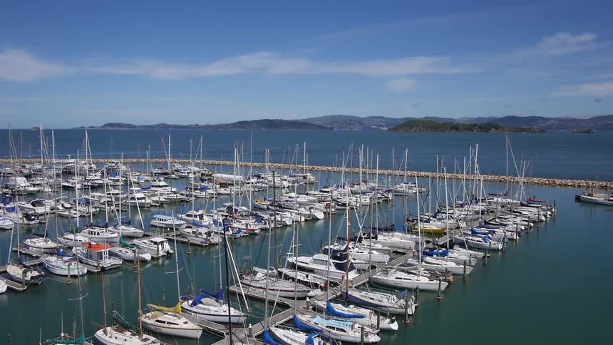 A scenery at the port near ocean