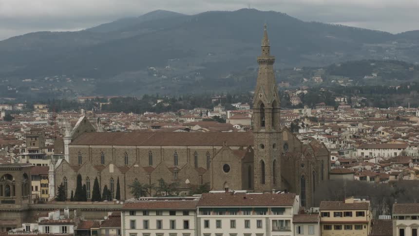 View of a town on a cloudy day
