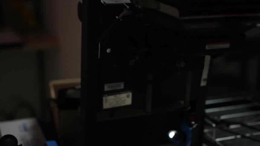 The machine sits in the room