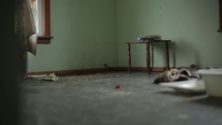 A mess sits on the floor of a home
