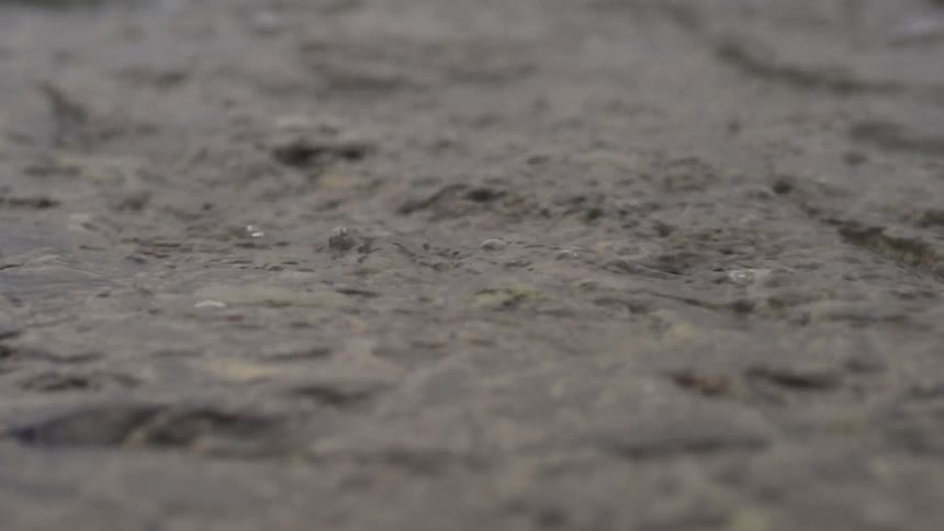 Water pouring down a rocky walkway