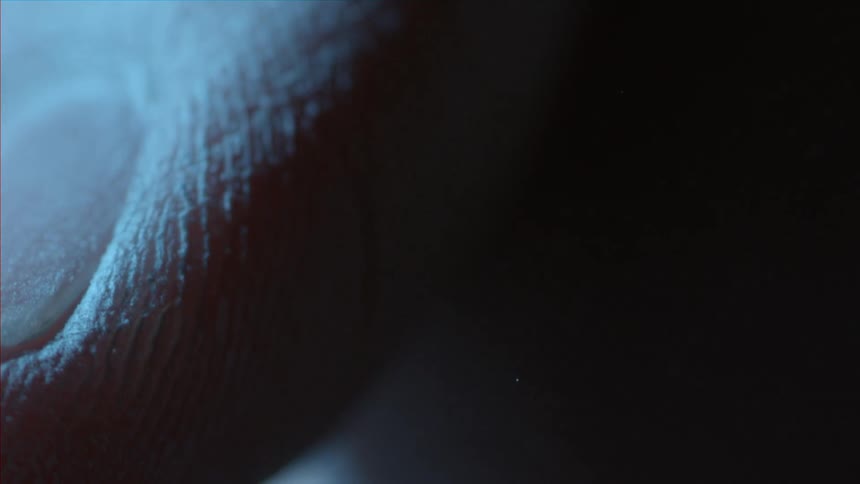 A persons big toenail is zoomed in