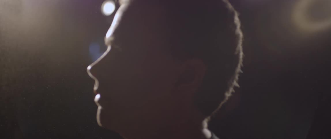 Up close view of a person's face