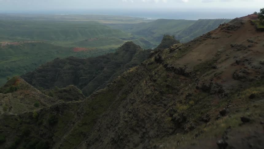 Aerial view of a mountain range