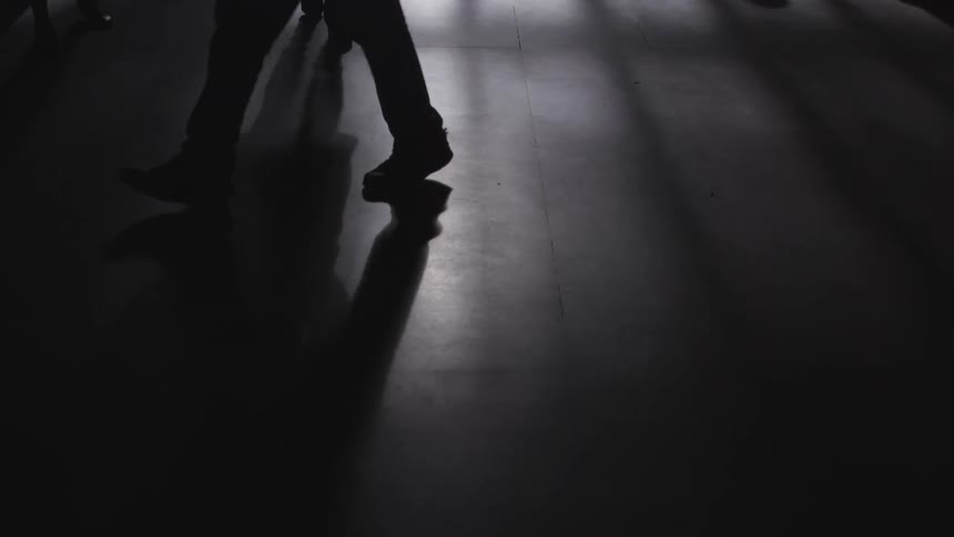 People walk on the floor