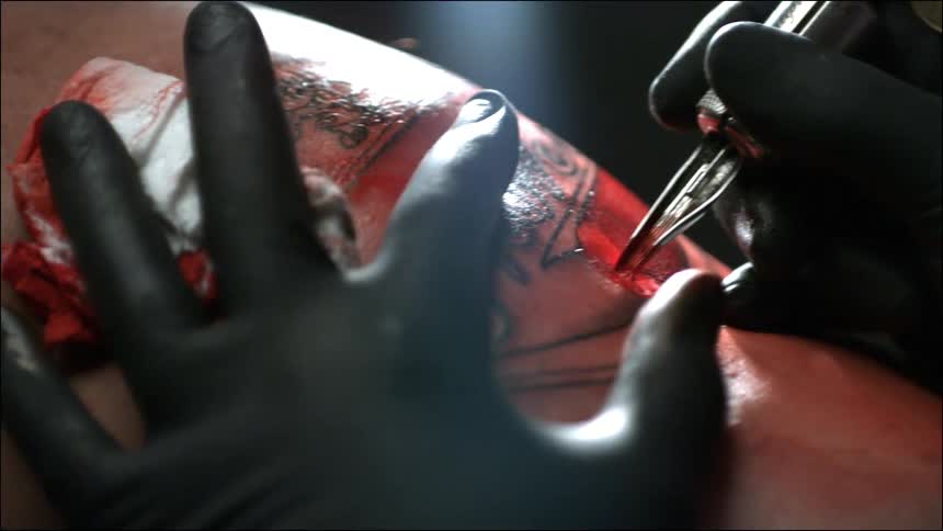 A person getting a tattoo