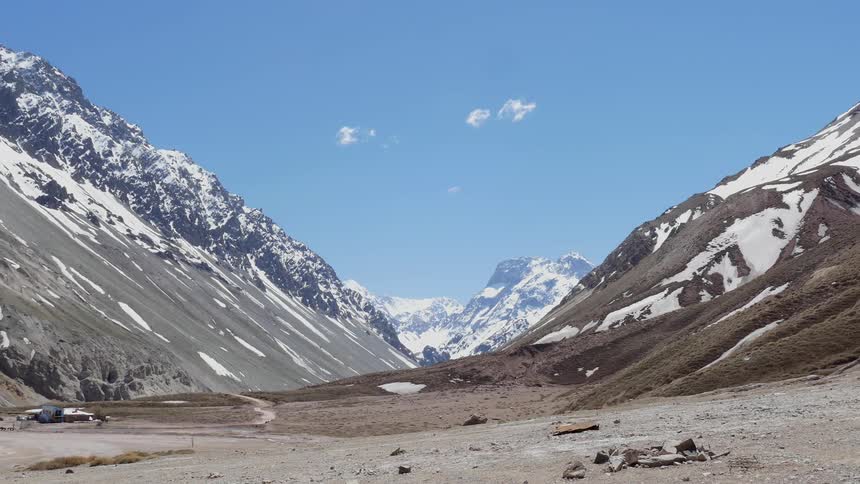 Snowy mountains on a sunny day