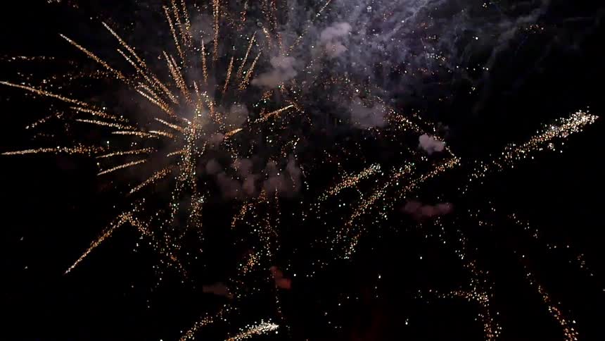 Fireworks launch during a festival