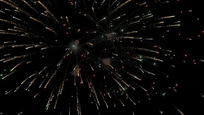 Fireworks launch during a festival