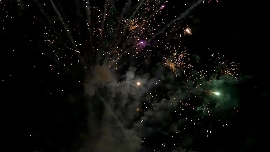 Fireworks light up the night sky