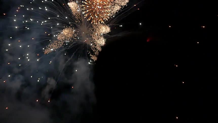 A person is watching fireworks