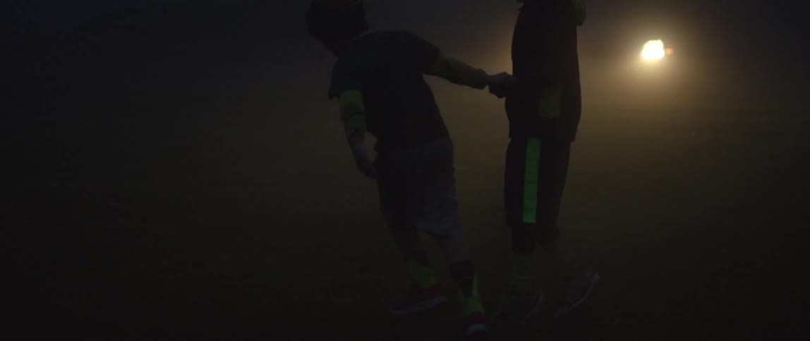 People are playing at night