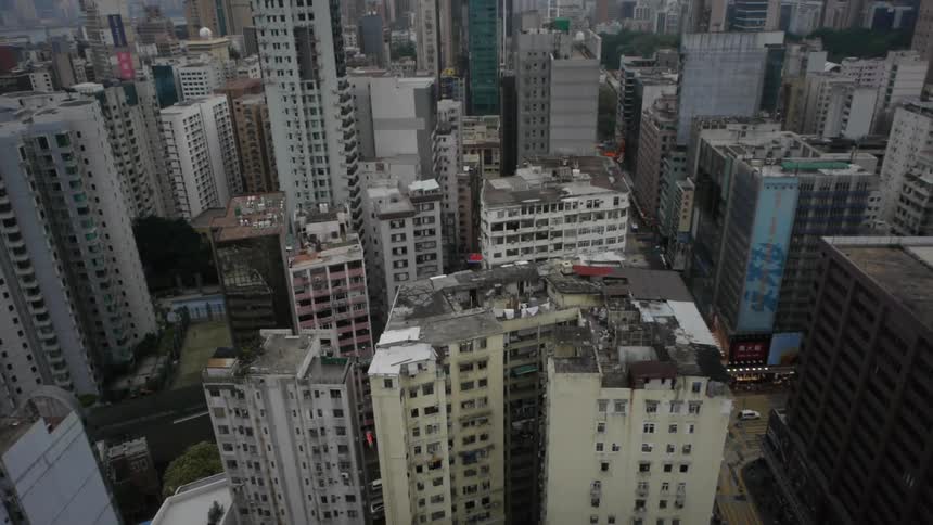 A city is shown from above