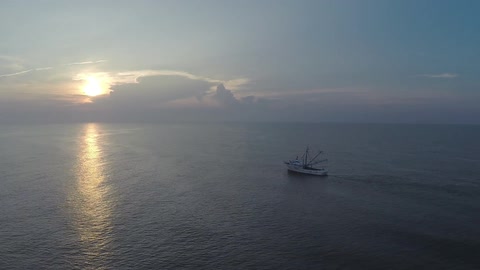 A boat out on the water