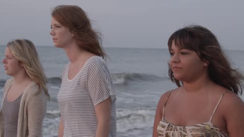 A group of people at the beach