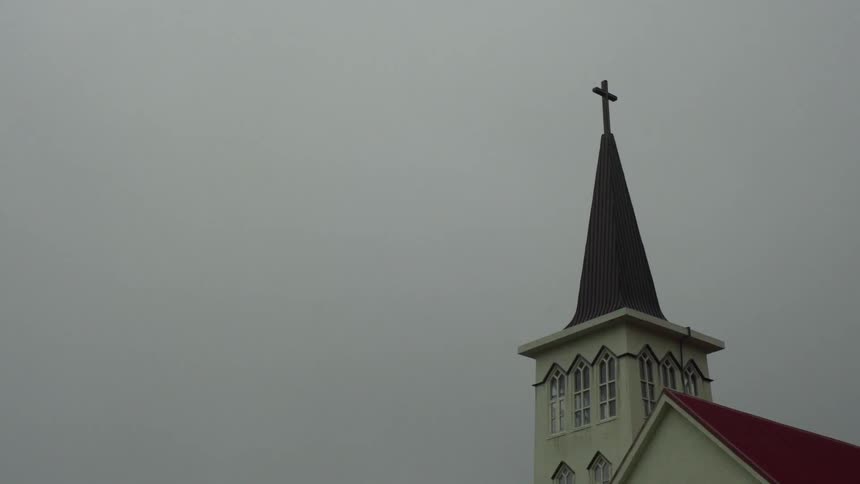 Top view of a cathedral on a cloudy day
