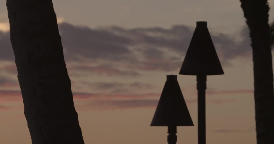 A footage of a post silhouette at dawn