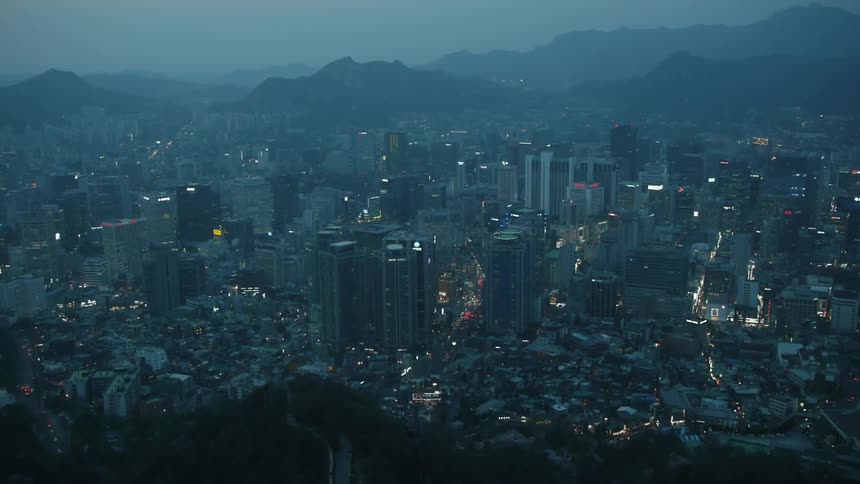An aerial view of a city