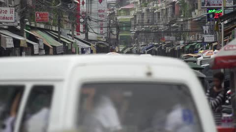 A busy street in china
