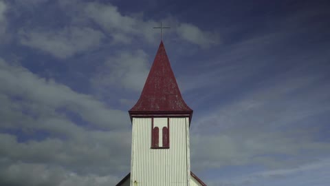 A steeple of a church