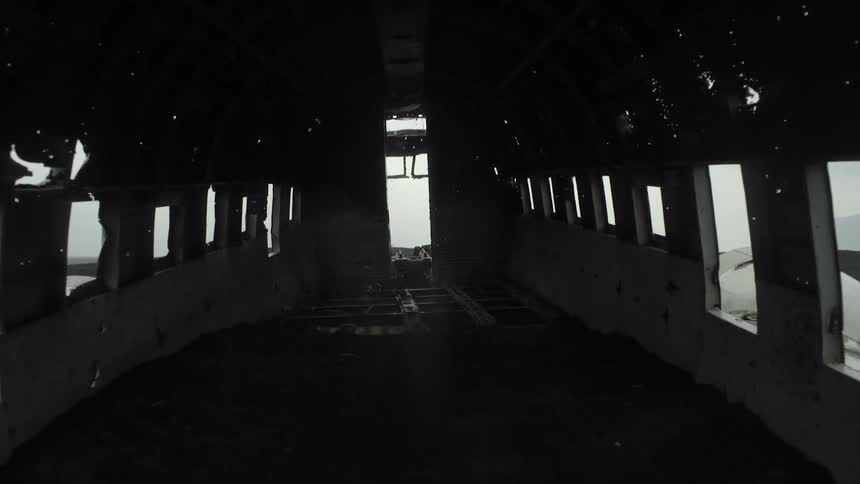 The hull of an abandoned plane
