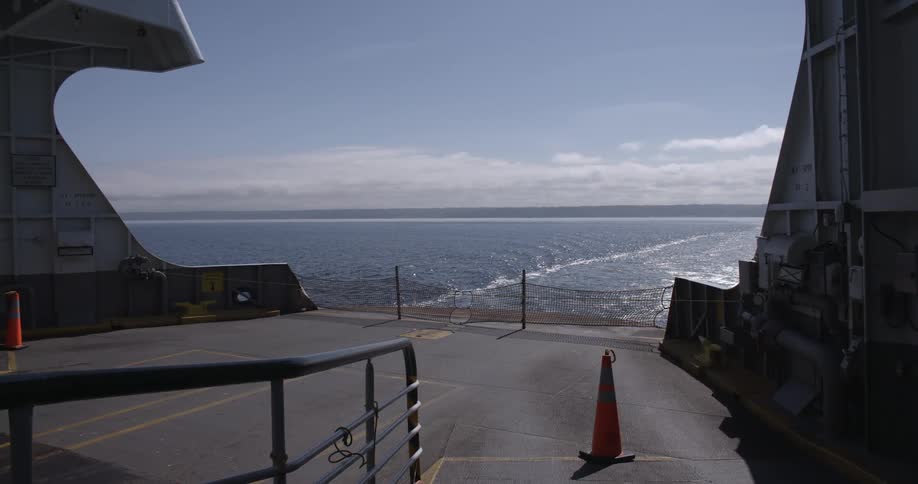 A scenery of ocean from a port
