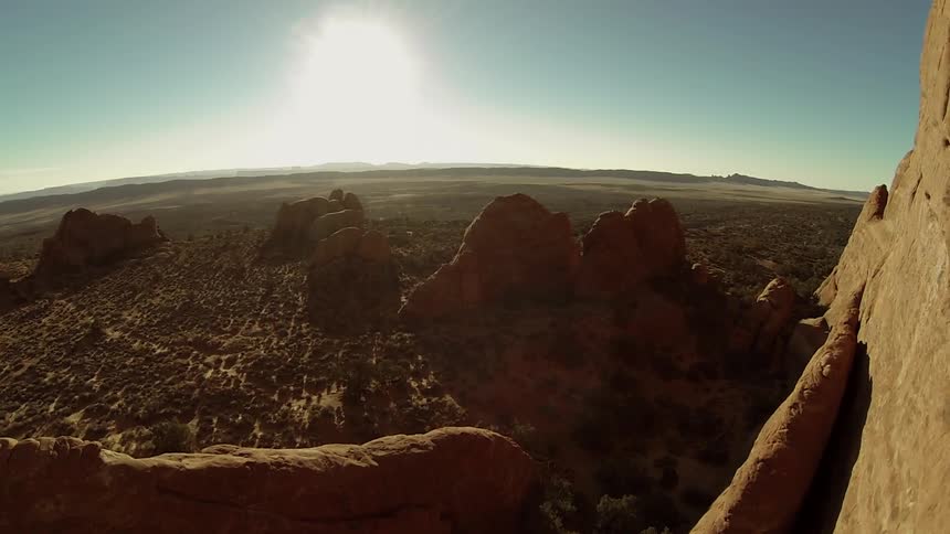 Desert landscape and cliffs on a sunny day