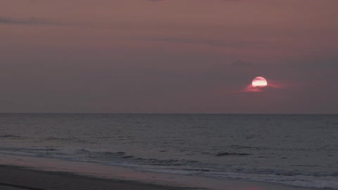 Red sunset over the ocean