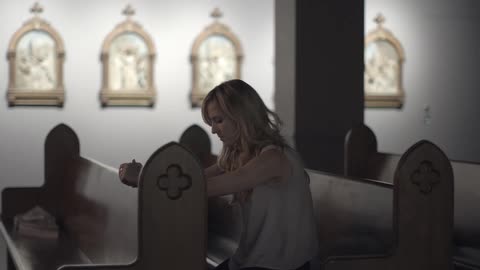 A person sitting in a church