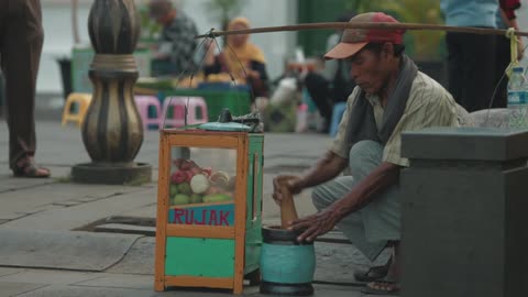 A man working in the park