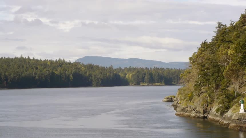 Panning view of a beautiful lake
