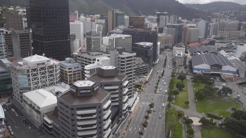 A city is shown from above