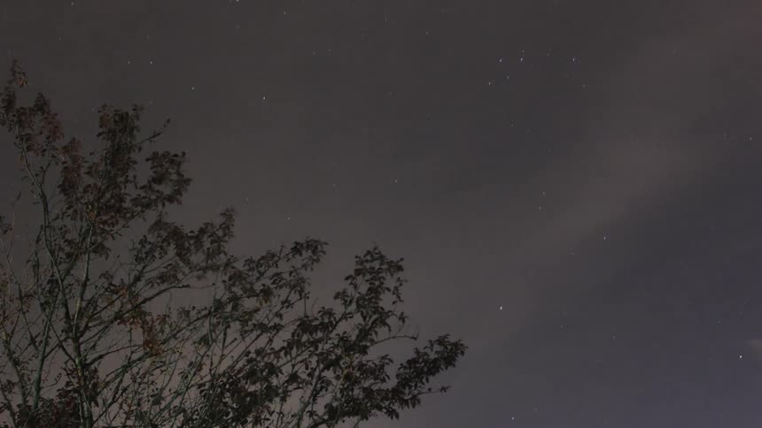 Clouds passing over a starry sky